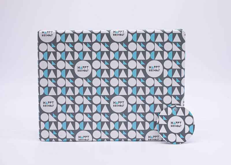Geometric Happy Birthday Recyclable Wrapping Paper & Tags