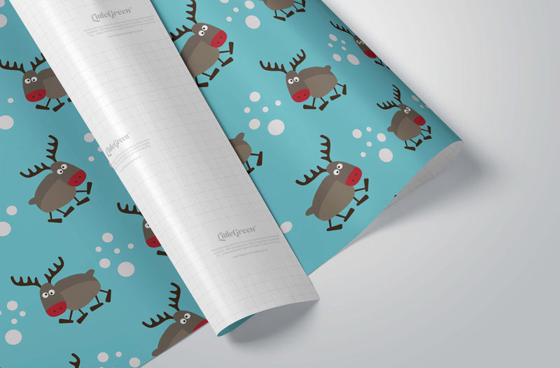 Carton of 30 Reindeer & Robins Recyclable Wrapping Paper & Tags