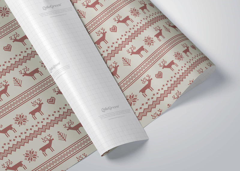 Retro Festive Knits - Recyclable Wrapping Paper & Tags